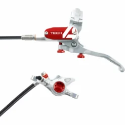 Hope Tech 4 X2 Brake - No Rotor 37 Hope Tech 4 X2 Brake - No Rotor -Cockpit butik Hope Tech 4 X2 Brake No Rotor Disc Brake Callipers Silver Red T4X2ZSRL