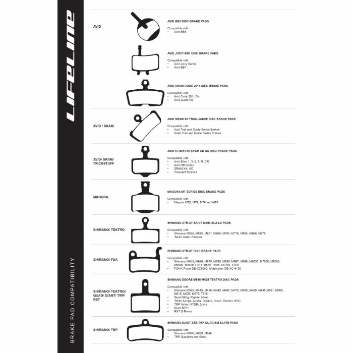 LifeLine Shimano Deore M515-M525-Tektro Disc Pads 4 LifeLine Shimano Deore M515-M525-Tektro Disc Pads - Billede 2