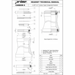 Prime Primavera 1-1/8"-1.5" Integrated Headset 12 Prime Primavera 1-1/8"-1.5" Integrated Headset -Cockpit butik Prime Primavera 1 1 8 1 5 Integrated Headset Headsets Black PP11815IH8 1